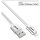 Lightning USB Kabel, f&uuml;r iPad, iPhone, iPod, silber/Alu, 2m